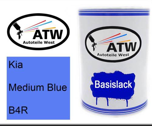 Kia, Medium Blue, B4R: 500ml Lackdose, von ATW Autoteile West.